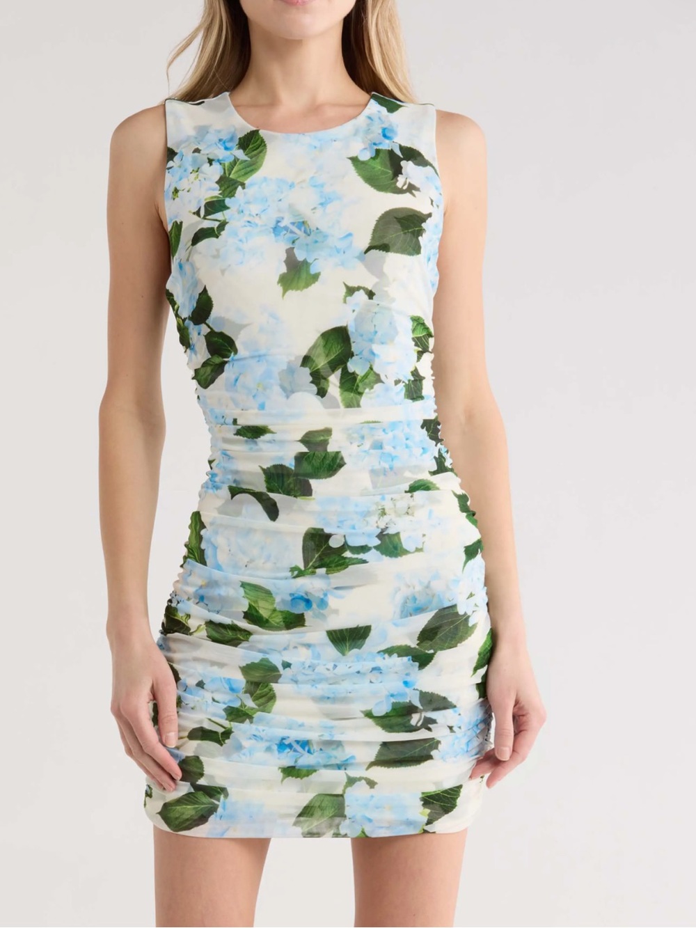L’AGENCE Sallie Floral Blue Hydrangea Dress